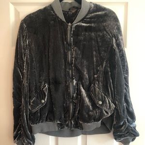 Free People Velvet Bomber Jacket